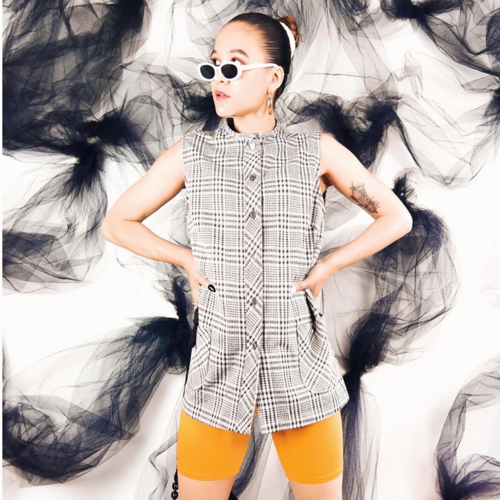 1960s vintage tartan mini dress